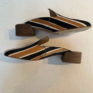 Willa Loafer Mule in Striped Calf Hair